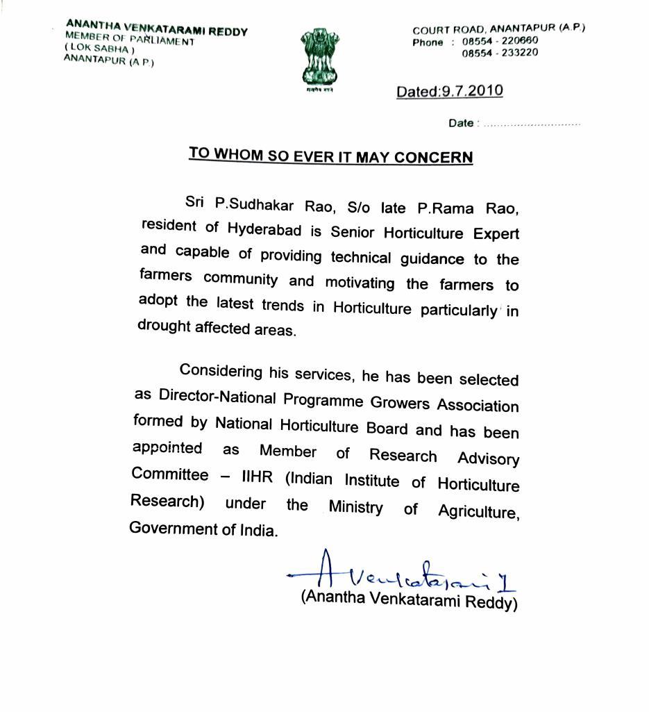 Congratulations on appointment as Director, National Pomegranate Growers Association